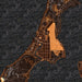 Leland Michigan Map Print in Ember Style Zoomed In Close Up Showing Details