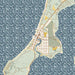 Leland Michigan Map Print in Woodblock Style Zoomed In Close Up Showing Details