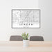 24x36 Lenexa Kansas Map Print Lanscape Orientation in Classic Style Behind 2 Chairs Table and Potted Plant