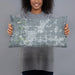 Person holding 20x12 Custom Lenexa Kansas Map Throw Pillow in Afternoon