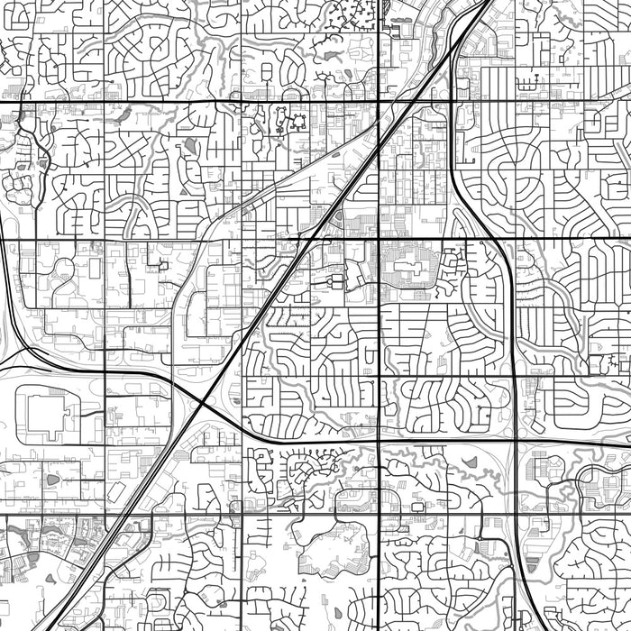 Lenexa Kansas Map Print in Classic Style Zoomed In Close Up Showing Details