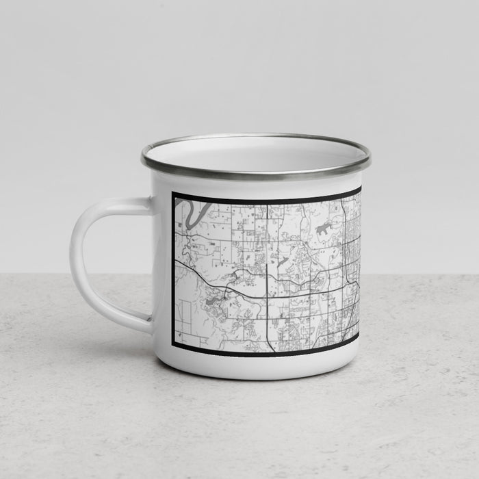 Left View Custom Lenexa Kansas Map Enamel Mug in Classic
