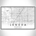 Lenexa Kansas Map Print Landscape Orientation in Classic Style With Shaded Background