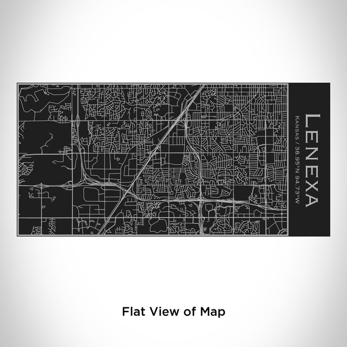 Rendered View of Lenexa Kansas Map Engraving on 17oz Stainless Steel Insulated Cola Bottle in Black