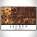 Lenexa Kansas Map Print Landscape Orientation in Ember Style With Shaded Background