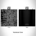 Rendered View of Lenexa Kansas Map Engraving on 6oz Stainless Steel Flask in Black