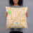 Person holding 18x18 Custom Lenexa Kansas Map Throw Pillow in Watercolor