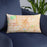Custom Lenexa Kansas Map Throw Pillow in Watercolor on Blue Colored Chair