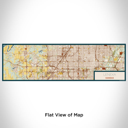Flat View of Map Custom Lenexa Kansas Map Enamel Mug in Woodblock