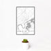 12x18 Lenoir City Tennessee Map Print Portrait Orientation in Classic Style With Small Cactus Plant in White Planter