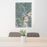 24x36 Lenoir City Tennessee Map Print Portrait Orientation in Afternoon Style Behind 2 Chairs Table and Potted Plant