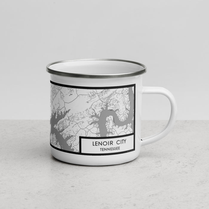 Right View Custom Lenoir City Tennessee Map Enamel Mug in Classic