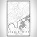 Lenoir City Tennessee Map Print Portrait Orientation in Classic Style With Shaded Background