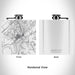 Rendered View of Lenoir City Tennessee Map Engraving on 6oz Stainless Steel Flask in White