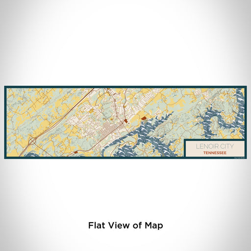 Flat View of Map Custom Lenoir City Tennessee Map Enamel Mug in Woodblock