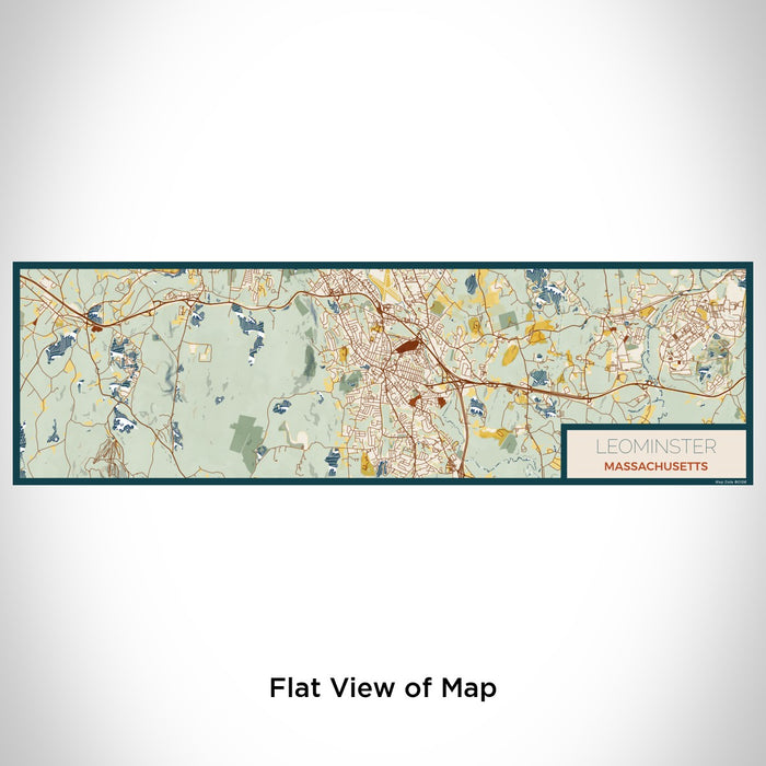 Flat View of Map Custom Leominster Massachusetts Map Enamel Mug in Woodblock