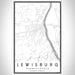 Lewisburg Pennsylvania Map Print Portrait Orientation in Classic Style With Shaded Background