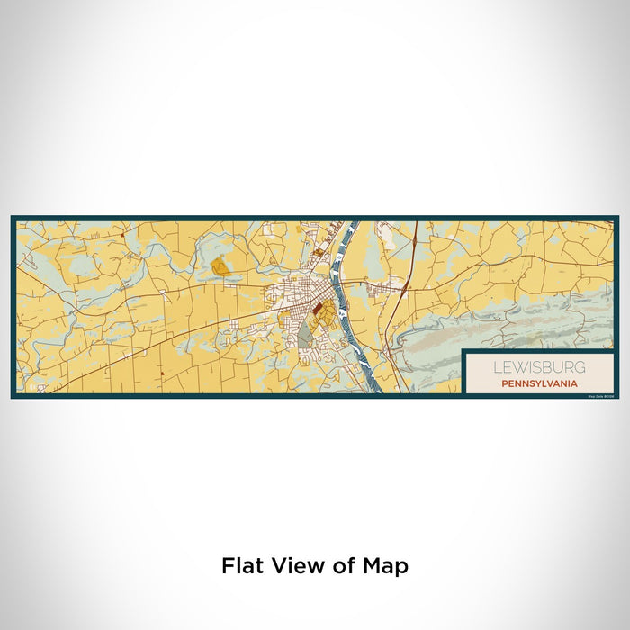 Flat View of Map Custom Lewisburg Pennsylvania Map Enamel Mug in Woodblock