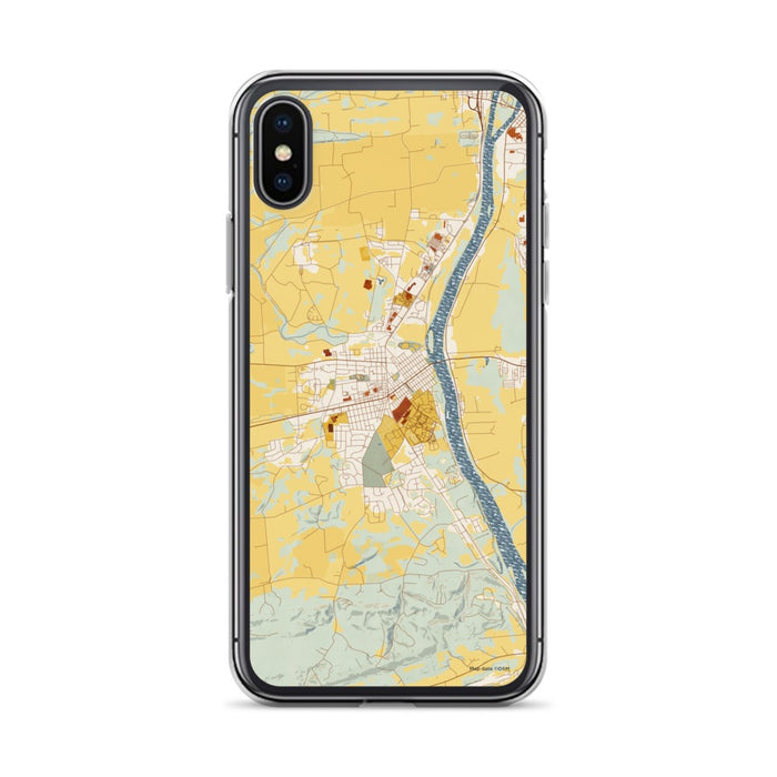 Custom Lewisburg Pennsylvania Map Phone Case in Woodblock