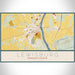 Lewisburg Pennsylvania Map Print Landscape Orientation in Woodblock Style With Shaded Background