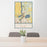 24x36 Lewiston New York Map Print Portrait Orientation in Woodblock Style Behind 2 Chairs Table and Potted Plant