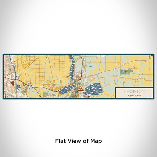 Flat View of Map Custom Lewiston New York Map Enamel Mug in Woodblock
