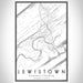 Lewistown Pennsylvania Map Print Portrait Orientation in Classic Style With Shaded Background