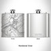 Rendered View of Lewistown Pennsylvania Map Engraving on 6oz Stainless Steel Flask