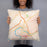 Person holding 18x18 Custom Lewistown Pennsylvania Map Throw Pillow in Watercolor