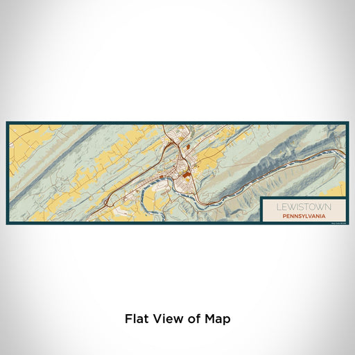 Flat View of Map Custom Lewistown Pennsylvania Map Enamel Mug in Woodblock
