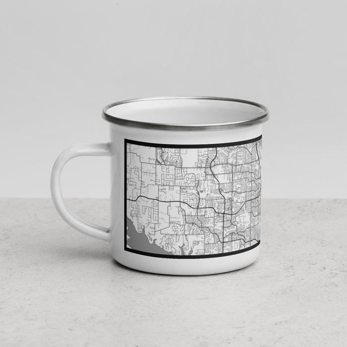 Left View Custom Lewisville Texas Map Enamel Mug in Classic