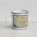 Left View Custom Lewisville Texas Map Enamel Mug in Woodblock