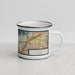 Right View Custom Lewisville Texas Map Enamel Mug in Woodblock