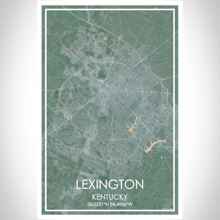 Lexington Kentucky Map Print Portrait Orientation in Afternoon Style With Shaded Background