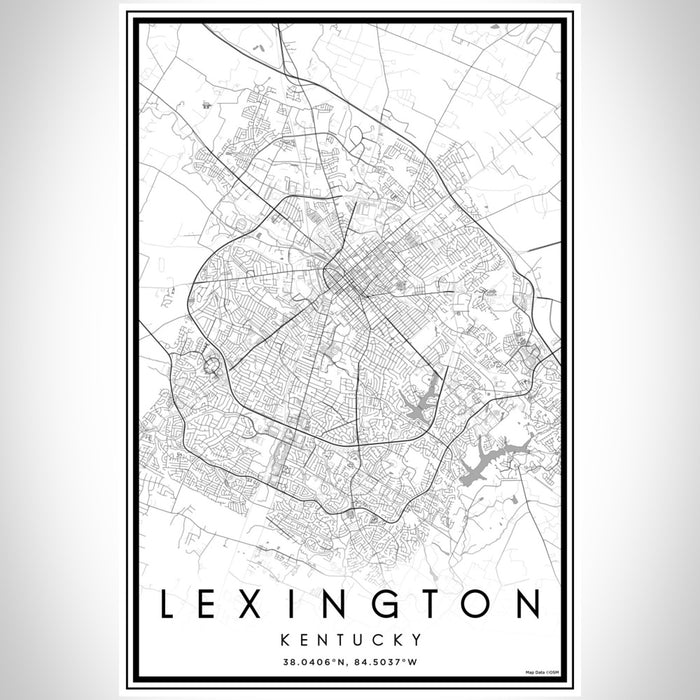Lexington Kentucky Map Print Portrait Orientation in Classic Style With Shaded Background