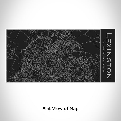 Rendered View of Lexington Kentucky Map Engraving on 17oz Stainless Steel Insulated Cola Bottle in Black