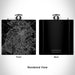 Rendered View of Lexington Kentucky Map Engraving on 6oz Stainless Steel Flask in Black