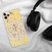 Custom Lexington Kentucky Map Phone Case in Woodblock on Table with Black Headphones