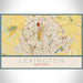 Lexington Kentucky Map Print Landscape Orientation in Woodblock Style With Shaded Background