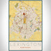 Lexington Kentucky Map Print Portrait Orientation in Woodblock Style With Shaded Background
