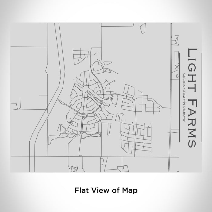 Rendered View of Light Farms Celina Map Engraving on 20oz Stainless Steel Insulated Bottle with Bamboo Top