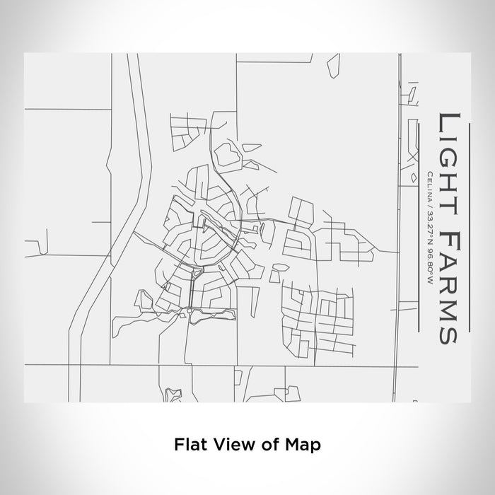 Rendered View of Light Farms Celina Map Engraving on 20oz Stainless Steel Insulated Bottle with Bamboo Top in White