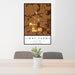 24x36 Light Farms Celina Map Print Portrait Orientation in Ember Style Behind 2 Chairs Table and Potted Plant