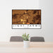 24x36 Light Farms Celina Map Print Landscape Orientation in Ember Style Behind 2 Chairs Table and Potted Plant