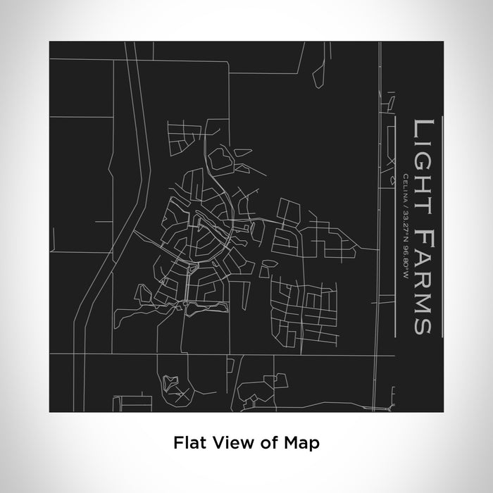 Rendered View of Light Farms Celina Map Engraving on 17oz Stainless Steel Insulated Tumbler in Black