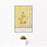 12x18 Light Farms Celina Map Print Portrait Orientation in Woodblock Style With Small Cactus Plant in White Planter