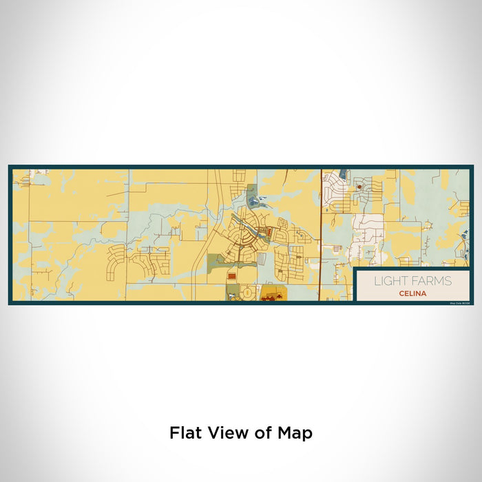Flat View of Map Custom Light Farms Celina Map Enamel Mug in Woodblock