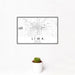 12x18 Lima Ohio Map Print Landscape Orientation in Classic Style With Small Cactus Plant in White Planter