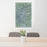 24x36 Lima Ohio Map Print Portrait Orientation in Afternoon Style Behind 2 Chairs Table and Potted Plant