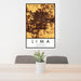 24x36 Lima Ohio Map Print Portrait Orientation in Ember Style Behind 2 Chairs Table and Potted Plant